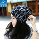 FREESCOPE two pieces] Autumn and winter outdoor warm neck scarf for men and women, neck gaiter, scarf pullover, sports cycling double-layer pile hat, black British style (soft style)