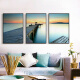Cuttlefish decorative painting triptych 60*80 Fisherman's Wharf 3187 sea view coastal pier decoration hanging painting living room dining room bedroom sofa background wall hanging painting simple lake scenery mural