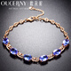 Ouzheni collection-grade tanzanite bracelet 18k rose gold inlaid gemstone bracelet natural 5A blue gemstone bracelet 18K rose gold