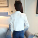 JOYOFJOY Korean style cotton slim literary white shirt Japanese style small fresh solid color long-sleeved shirt for women JWCC178240 round neck white M