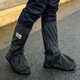 JAJALIN rain-proof shoe covers, high-tube waterproof shoe covers, thickened wear-resistant, sand-proof, men's and women's cycling non-slip rain boots, black XL size