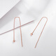 Ming brand jewelry 18K gold ear wire women's color gold rose gold round beads multi-wear long earrings CSH0092 pricing about 0.60-0.70 grams