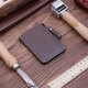 Qimo (Kemy) 5 Card Card Bag Coin Wallet Creative Ultra-dünn Herrenausweis Echtes Leder Multi-Card-Position Frauen, die die Kopfschicht Cowide Clip Card Cover echte Lederversion (schwarz) ziehen