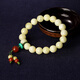 Ouchini Natural Baltic White Nectar Bracelet Unoptimized Full Honey Round Beads Beeswax Amber Bracelet for Women Now Weared and Made