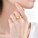 Jin Shixi 999 Pure Gold Aperture Ring Gold Flat Smooth Living Ring Xuanyuan Ring Couple Ring Smooth Ring Gold Weight 4.22g