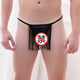 Women's sexy open crotch underwear thong transparent temptation teasing no need to take off traceless SM role play 7194 men's sexy underwear - black