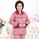 Only poetry winter coral velvet quilted middle-aged and elderly pajamas women's thickened velvet warm pajamas middle-aged mother and the elderly home clothes suit large size outer cotton-padded jacket maroon floral 72XL size (120-140Jin [Jin equals 0.5 kg])