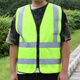Quxing Reflective Vest, Labor Protection Reflective Clothing, Zipper Fluorescent Yellow and Green Vest, Safety Warning Duty Cycling Safety Clothing, Necessary for Vehicle Inspection, National Standard Zipper Reflective Clothing