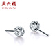 ZLF (ZLF) PT950 platinum stud earrings for women, platinum car flower sparkling round bead earrings 1.42g