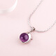 istone dolphin bead amethyst pendant clavicle chain 925 silver necklace holiday gift