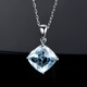 Millai Jewelry 1.35 carat natural aquamarine pendant 18K gold pendant inlaid necklace with colored gemstones customized gift free 925 silver chain