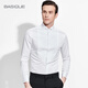 Yuanben Frühling Swallow Kragenhemd Herren Langarm Slim Bräutigam formelles Kleid reines Baumwollhemd Weiß weiß M.
