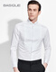 Yuanben Frühling Swallow Kragenhemd Herren Langarm Slim Bräutigam formelles Kleid reines Baumwollhemd Weiß weiß M.
