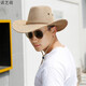 Nuozhi Meng Western Cowboy Hat Men and Women's Sun Hat Beach Hat Large-brimmed Hat Sun Straw Hat Large-brimmed Sun Hat NC677 Dark Coffee All Size