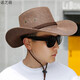 Nuozhi Meng Western Cowboy Hat Men and Women's Sun Hat Beach Hat Large-brimmed Hat Sun Straw Hat Large-brimmed Sun Hat NC677 Dark Coffee All Size