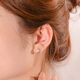 Yuanshengfu's new high-quality PT950 shiny platinum earrings, fashionable, simple and versatile platinum earrings, 3.51g