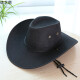 Nuozhi Meng Western Cowboy Hat Men and Women's Sun Hat Beach Hat Large-brimmed Hat Sun Straw Hat Large-brimmed Sun Hat NC677 Dark Coffee All Size