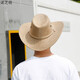 Nuozhi Meng Western Cowboy Hat Men and Women's Sun Hat Beach Hat Large-brimmed Hat Sun Straw Hat Large-brimmed Sun Hat NC677 Dark Coffee All Size