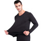 Langsha 37 degree ultra-thin thermal underwear for men, three-second temperature locking, slim-fitting autumn clothes and long trousers, body-shaping underwear for boyfriend and husband in winter, black, one size fits all