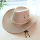 Nuozhi Meng Western Cowboy Hat Men and Women's Sun Hat Beach Hat Large-brimmed Hat Sun Straw Hat Large-brimmed Sun Hat NC677 Dark Coffee All Size