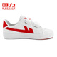 Huali children's shoes 2026 new autumn boys and girls sneakers fashionable Velcro small white shoes small, medium and large children's canvas shoes white and red 35 shoes inner length about 22cm