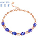Ouzheni collection-grade tanzanite bracelet 18k rose gold inlaid gemstone bracelet natural 5A blue gemstone bracelet 18K rose gold