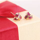 Tingliang 18K gold inlaid diamond Burmese ruby earrings abstract colorful treasure earrings ready for Christmas gifts