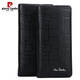 Pier Cardin Echtes Leder -Herrenhandtasche Kopfschicht Cowhide Clutch Long Herren Brieftasche Reißverschluss Handgratt große Kapazität Reißverschluss Brieftasche Spezielle Geschenkbox Verpackung klein 212*108*30mm