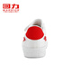 Huali children's shoes 2026 new autumn boys and girls sneakers fashionable Velcro small white shoes small, medium and large children's canvas shoes white and red 35 shoes inner length about 22cm