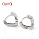 GsunG platinum Pt950 earrings earrings multi-faceted heart-shaped platinum earrings PED011 need to be customized heart-shaped earrings 1.90g
