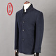 Ding Bronze, chaqueta de invierno para hombres de mediana edad, chaqueta de lana, chaqueta corta de manga larga, collar de soporte delgado de negocios masculino, tapa de lana de un solo pecho de color sólido, ropa casual, azul (100% lana) 170