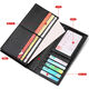 Seven Wolf Men's Wallet Long Business Fashion Gift Box Powder Pacific Multi-Card Bit two folding folding cotton clips Black silver tag boxes 3A131321-01
