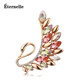 Eternelle French Eternal Austrian Crystal Corsage Women's High-end Swan Brooch Temperament Pin Silk Scarf Button Elder Gift Skyline Blue