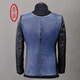 Ding Bronze, chaqueta de invierno para hombres de mediana edad, chaqueta de lana, chaqueta corta de manga larga, collar de soporte delgado de negocios masculino, tapa de lana de un solo pecho de color sólido, ropa casual, azul (100% lana) 170