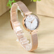 Julius Watch Version coréenne pour femmes Simple and Fashionable Disc Volydold Quartz étudiant Femme Femme Gol Belt White Disc JA-829C