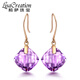 Lescreation Lisa Jewelry 7.5 carat natural amethyst citrine earrings for women 18K gold inlaid colored gemstone earrings 7.5 carat amethyst 18k earrings