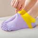 Leather Jin Jin is equal to 0.5 kg Wei Sports Leisure Solid Color Five Toe Socks Women's Cotton Pure Tang Fruit Color Five Toe Socks Heel Guard Yoga Pilates Spring Socks Women's Sports Five Toe Socks 5 Pairs