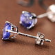 JOLEE 18K gold earrings tanzanite simple fashion colorful gemstone couple ear jewelry for girls spring new 520 gift