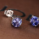 JOLEE 18K gold earrings tanzanite simple fashion colorful gemstone couple ear jewelry for girls spring new 520 gift