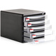 Xushansi desktop information sorting file cabinet, five-layer plastic drawer cabinet, four-layer hard plastic file box collection, four-layer locked 9794