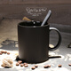Mud-free (WUNI) European-style matte black matte mug with spoon lid high-end large-capacity ceramic water cup creative coffee cup black matte mug single cup