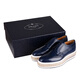 PRADA Men's Ultramarine Blue Cowhide Thick-soled Lace-up Fabric Trim Fashion Casual Shoes 2EG015 B4L F073A Size 6.5/40.5