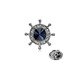 Pin de couche à gouvernail européen et américain Broche de broche pour hommes Crystal Pin Collit Collit Collier Clip Retro Style Badge Trend Silver + White
