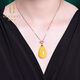 Ouchini natural unbaked beeswax pendant 18K gold inlaid with natural chicken fat yellow water drop amber necklace pendant for women (excluding chain) ready for delivery