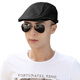 Select letter hat men's Korean style large head circumference beret men's spring and summer street trendy large size duck tongue women's canvas hat outdoor black adjustable on both sides - suitable for 56-58cm head circumference