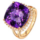Schrofidi 10 carat amethyst ring 18K gold inlaid with diamonds and colored gemstones jewelry. Custom-made and shipped within 9 days. Custom-made, please leave a message for the size of the photo.