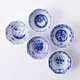 Light Peak imported from Japan, underglaze colored ceramic star anise small deep dish, Lan Lintang tableware blue and white appetizer small bowl, C style small flower AE232