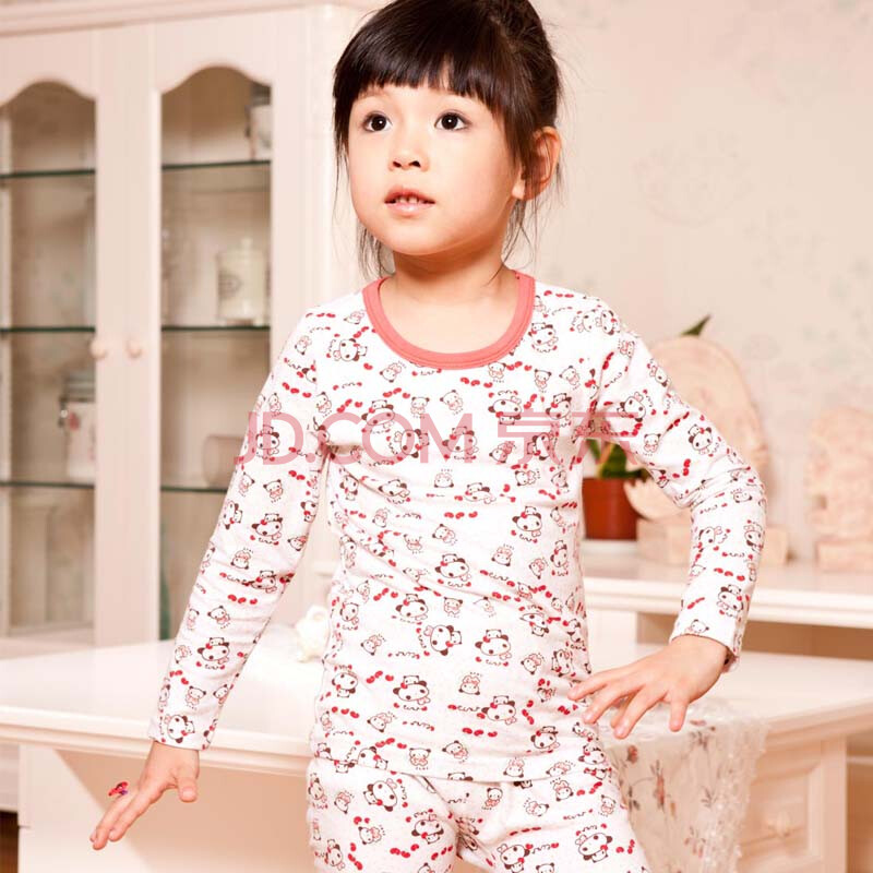 精棉时尚卡通印花 亲肤打底 少儿儿童内衣套装 童装【小童款】 趴趴熊