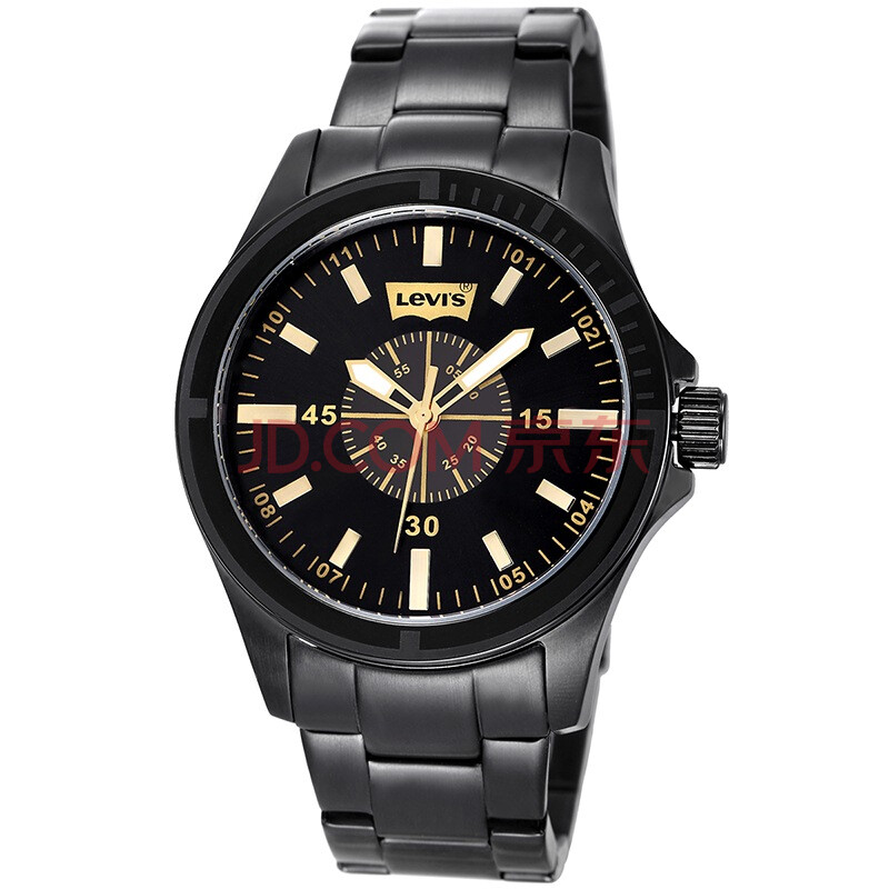 李维斯(levis)时尚简洁黑钢石英男士手表lti0711