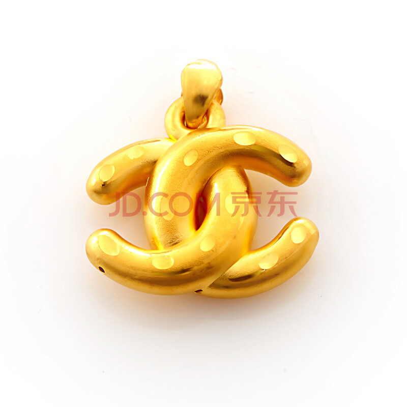 永坤黄金 999千足金3d硬金 香奈双c吊坠 2.49g